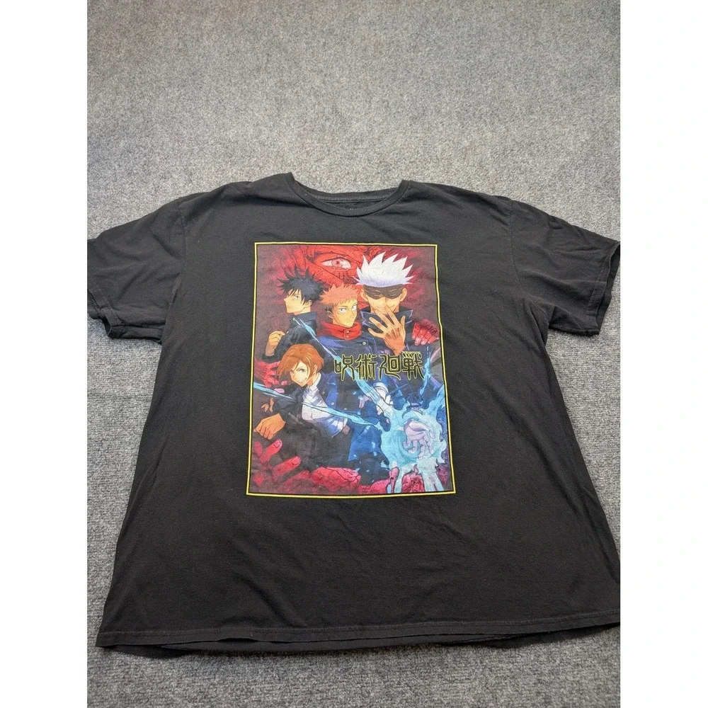 Jujutsu Kaisen Shirt Mens 2XL Black Anime Yuji Gojo Graphic Tee Crunchyroll